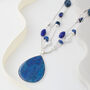 Blue And Silver Chunky Pendant Multi Strands Necklace, thumbnail 1 of 3