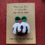 Pudding Crochet Christmas Card Handmade, thumbnail 1 of 8