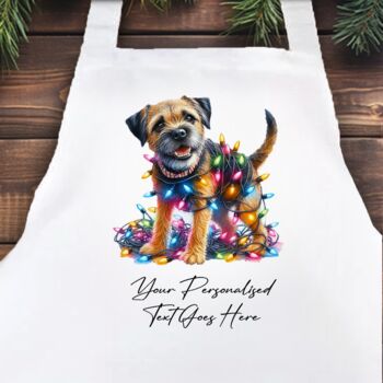 Personalised Border Terrier In Christmas Lights, 5 of 10