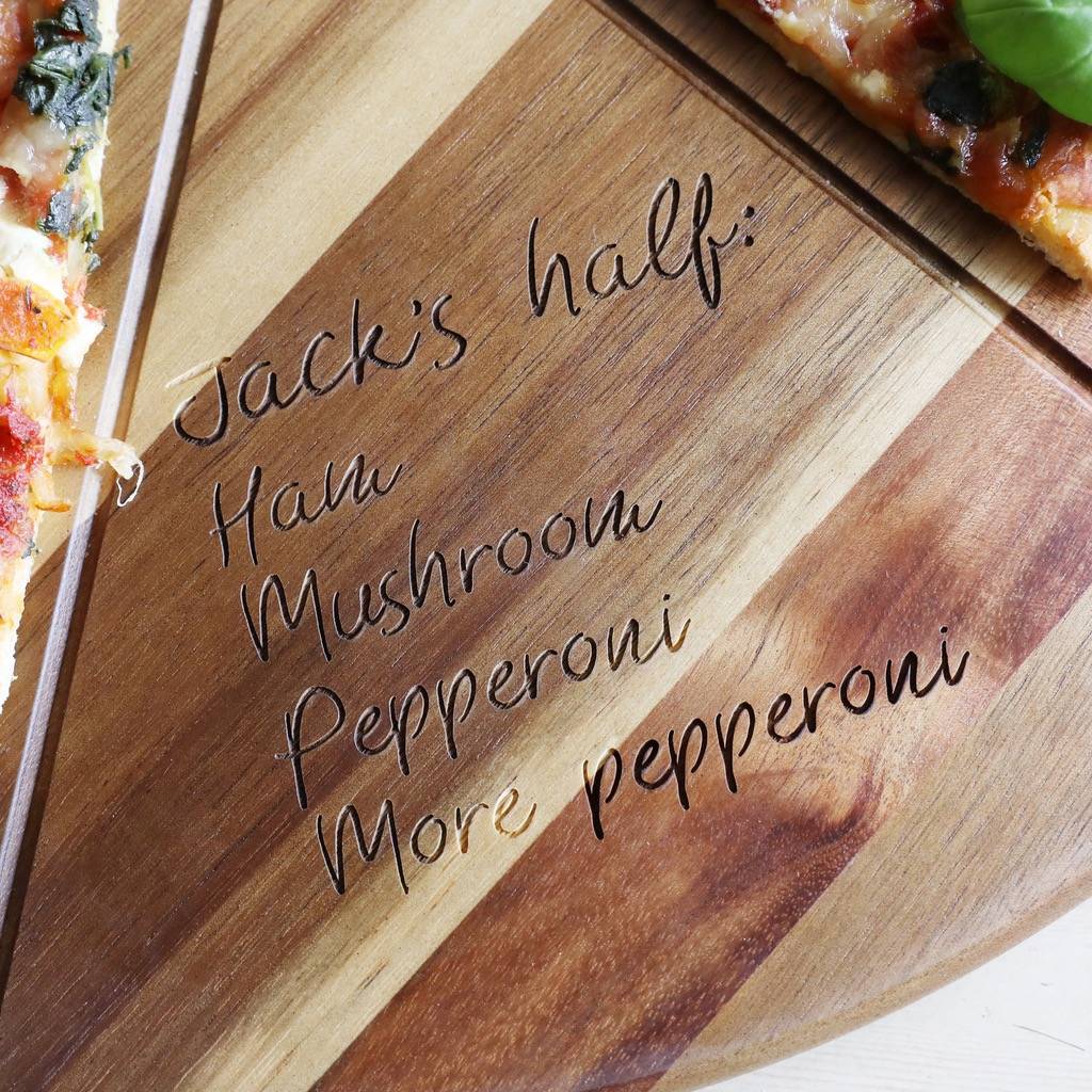 Personalised Halves Pizza Cutter And Board Set By Lisa Angel