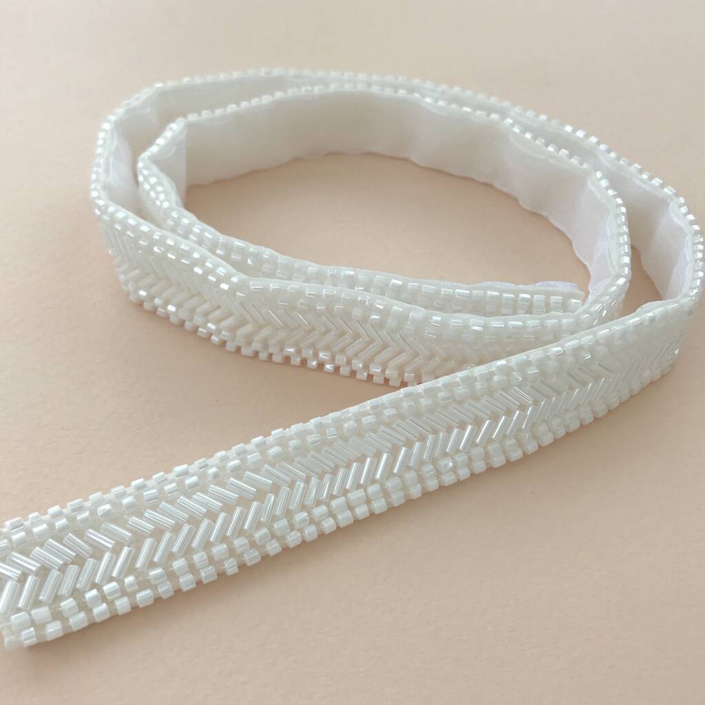 White Bead Clasped Bridal Belt Or Sash, 1 of 9