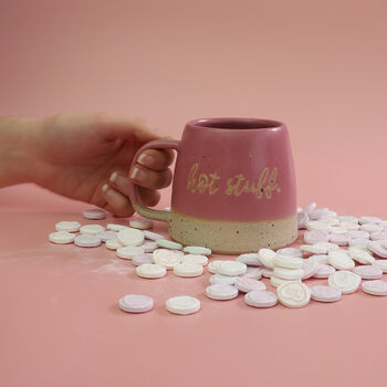 Hot Stuff Handmade Ceramic Mug, White Or Pink, 5 of 8