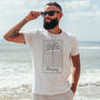 Personalised Surf Beach Mens Holiday Travel T Shirt, thumbnail 2 of 3