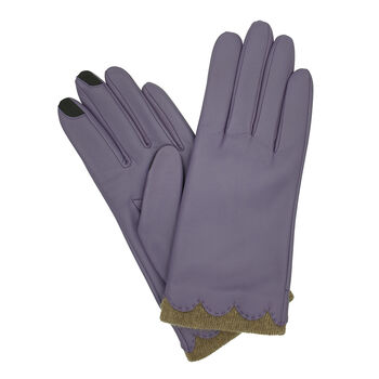 Beatrice. Women's Leather Touchscreen Gloves, 9 of 12