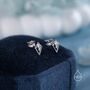 Sterling Silver Art Deco Inspired Tiny Rhombus Cz Stud Earrings, thumbnail 4 of 12