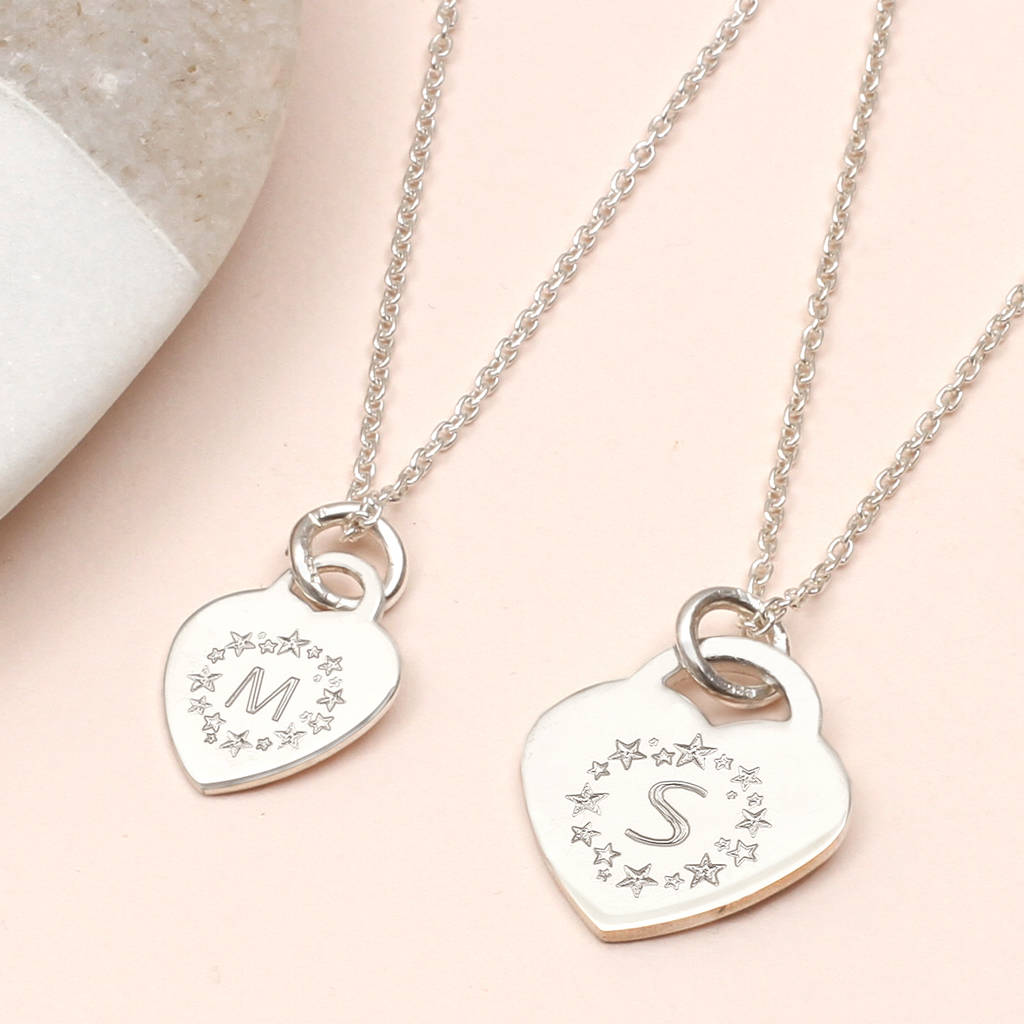 personalised silver or gold star initial necklace by hurleyburley ...