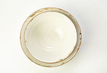 Ceramic Porcelain Bronze Lustre Rim Serving Bowl, 2 of 2