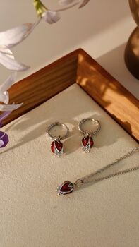 Tulip Flame Necklace And Earrings Sets, 9 of 11