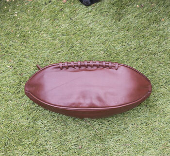 Personalised Luxury Leather Rugby Ball Wash Bag, 6 of 12