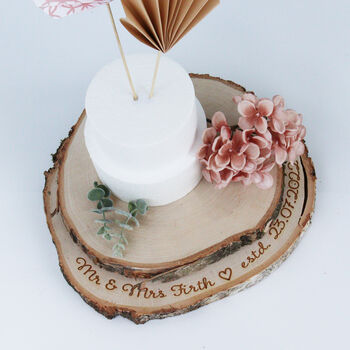 Personalised Natural Birch Log Cake Stand, 7 of 9