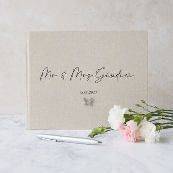Personalised Wedding Guest Book With Jewel, 4 of 10