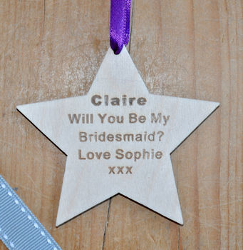 Will You Be My Bridesmaid? Wooden Star, 4 of 6
