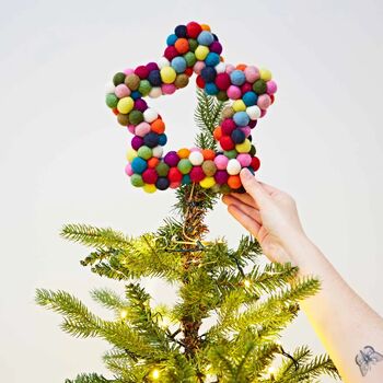 Felt Multicoloured Star Tree Topper, 3 of 3