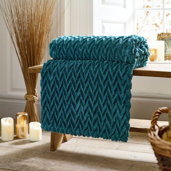 Tadcaster Chevron Sherpa Fleece Throw, 11 of 11