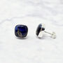 Sapphire September Birthstone Silver Stud Earrings, thumbnail 1 of 4