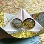 Coastal Location Map Cufflinks In Paper Boat, thumbnail 2 of 12