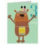 Mini Bear 3rd Birthday Card, thumbnail 2 of 5