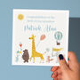 Personalised New Baby Card Any Relation Pink/Blue/Green, thumbnail 2 of 8