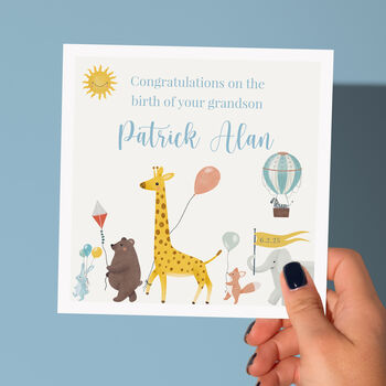 Personalised New Baby Card Any Relation Pink/Blue/Green, 2 of 8