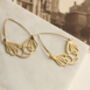 Gold Flower Hoop Earrings, thumbnail 3 of 7