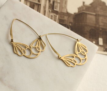 Gold Flower Hoop Earrings, 3 of 7