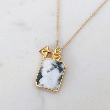 The Duo Tree Agate Necklace, 18ct Gold Plated, 3 of 11