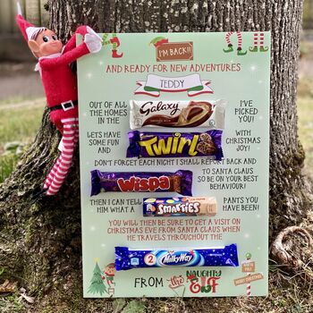 Personalised Elf Arrival Chocolate Message Board, 5 of 6