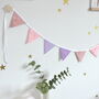 Lilac And Pink Sparkle Bunting, thumbnail 3 of 5