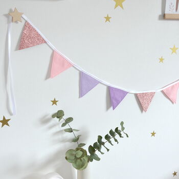 Lilac And Pink Sparkle Bunting, 3 of 5