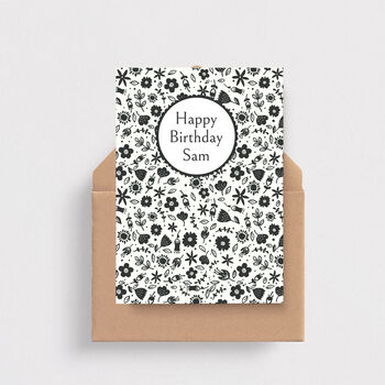 Personalised Birthday Card In A Choice Of Three Colours, 2 of 4