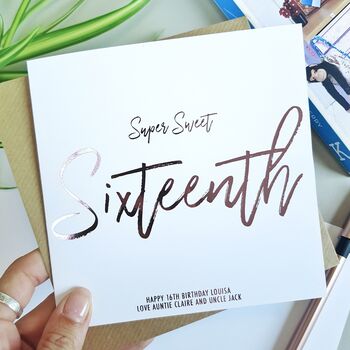 Sweet Sixteenth | 16th Personalised Birthday Card, 2 of 2