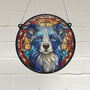 Border Collie Stained Glass Effect Suncatcher, thumbnail 1 of 9