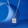 Silver Square Necklace Pendant Engravable, thumbnail 5 of 12