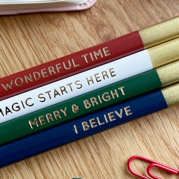 Set Of Four Christmas Message Pencils, 5 of 11