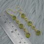 Long Green Peridot Earrings: Gold Plated Silver, thumbnail 2 of 5