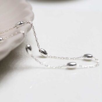 Sterling Silver Dew Drop Anklet, 8 of 10