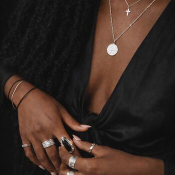 Personalised Tiny Sterling Silver Cross Pendant Necklace, 3 of 7