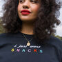 I Just Want Snacks Embroidered T Shirt, thumbnail 2 of 11