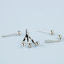 Sterling Silver Asymmetrical Ear Jacket Stud Earrings, thumbnail 3 of 5