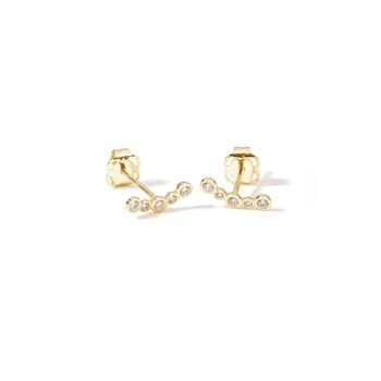 9ct Solid Gold Diamond Mini Bubble Stud Earrings, 2 of 3