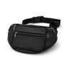 Black Leather Unisex Crossbody Travel Bum Bag, thumbnail 2 of 3