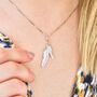 Personalised Silver Two Feather Necklace, thumbnail 2 of 10