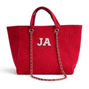Personalised Red Large Chain Tote Bag, 4 of 5