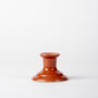 Handcrafted Ceramic Burnt Orange Taper Candle Stick, thumbnail 2 of 2