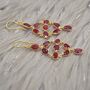 Red Ruby Earrings, Gold Plated Sterling Silver Earrings, thumbnail 2 of 10