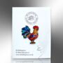 Rooster Colourful Cockerel Chicken Enamel Pin, thumbnail 5 of 9