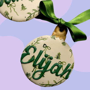 Personalised Bauble Iced Biscuit, 3 of 5