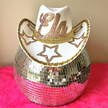 Baby Pink And Gold Star Cowboy Hat, 4 of 5