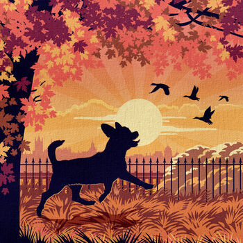 Shorthaired Chihuahua In An Autumn Park. Limited Edition Dog Print, 5 of 7