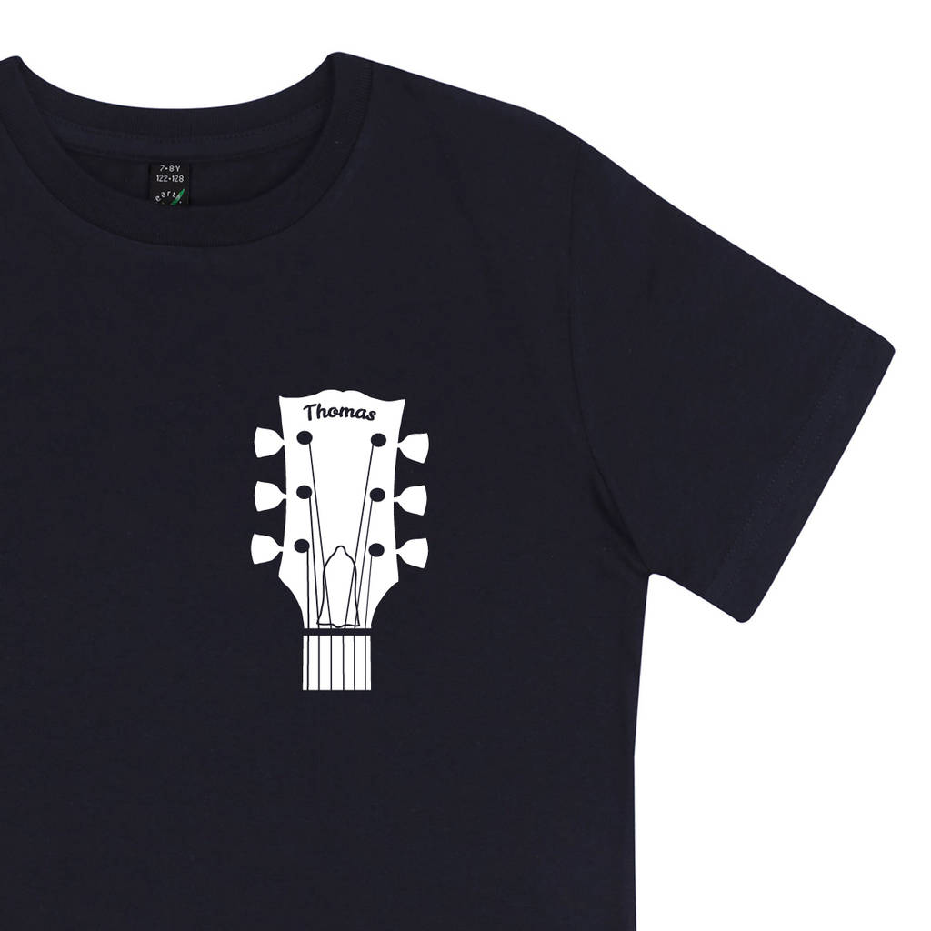 Kids Personalised Guitar T Shirt By invisible friend